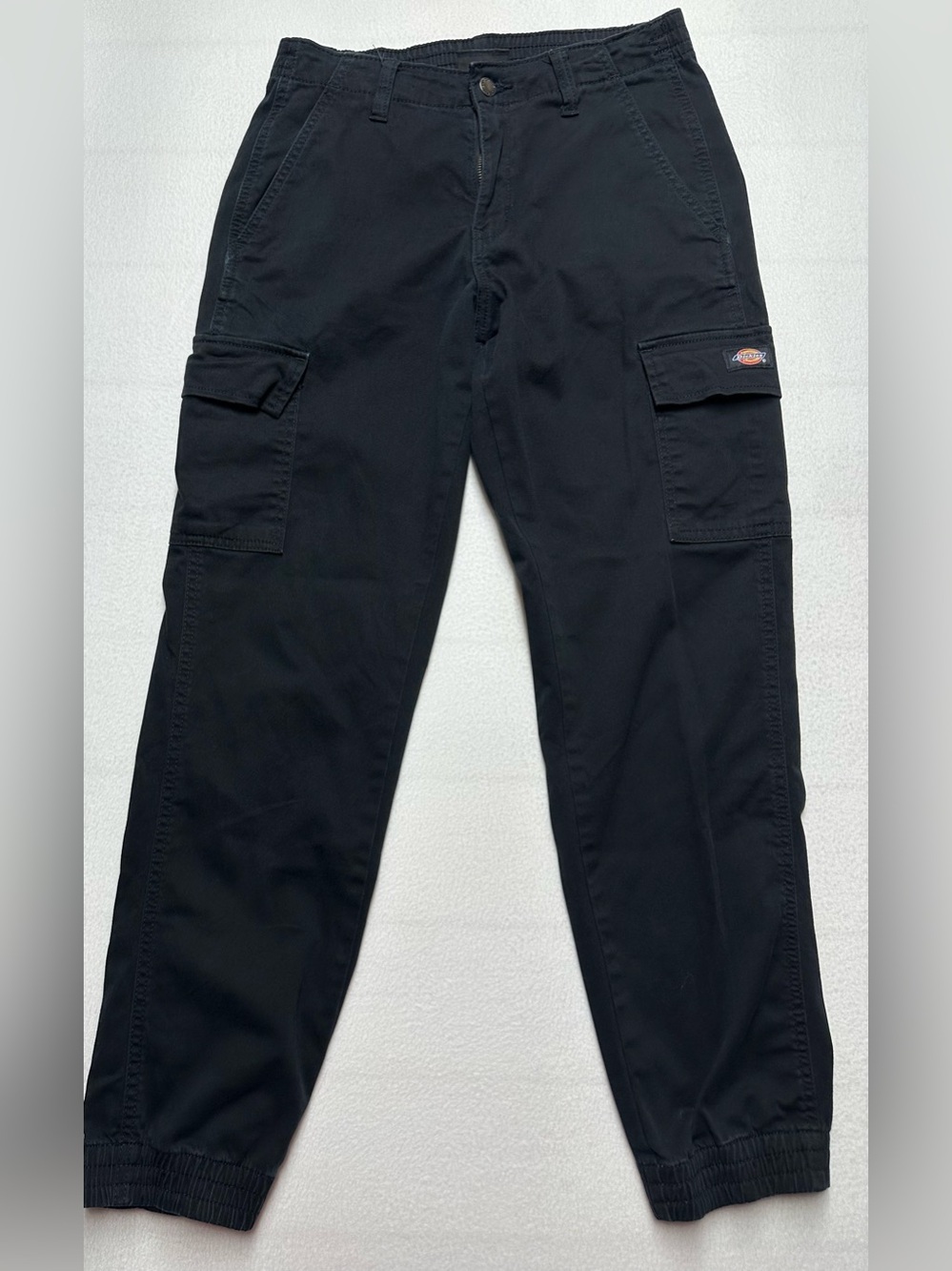 Dickies Black Cargo Jogger Pants 27x30 Stretch Utility Workwear Elastic Cuff